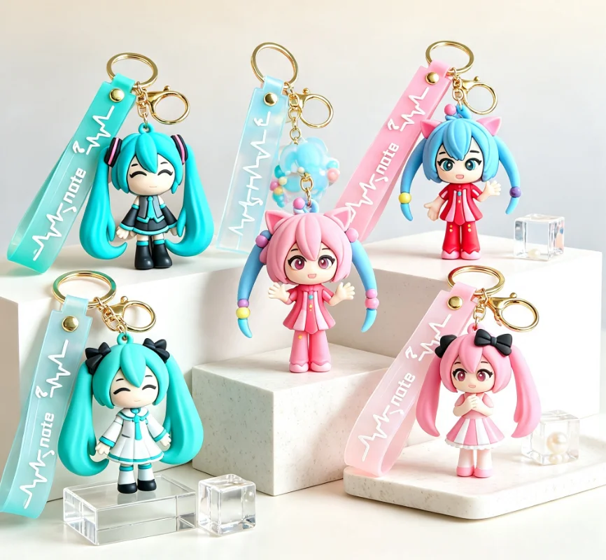 Car Accessories Xmas - Hatsune Miku Keychain Anime Bag Pendant
