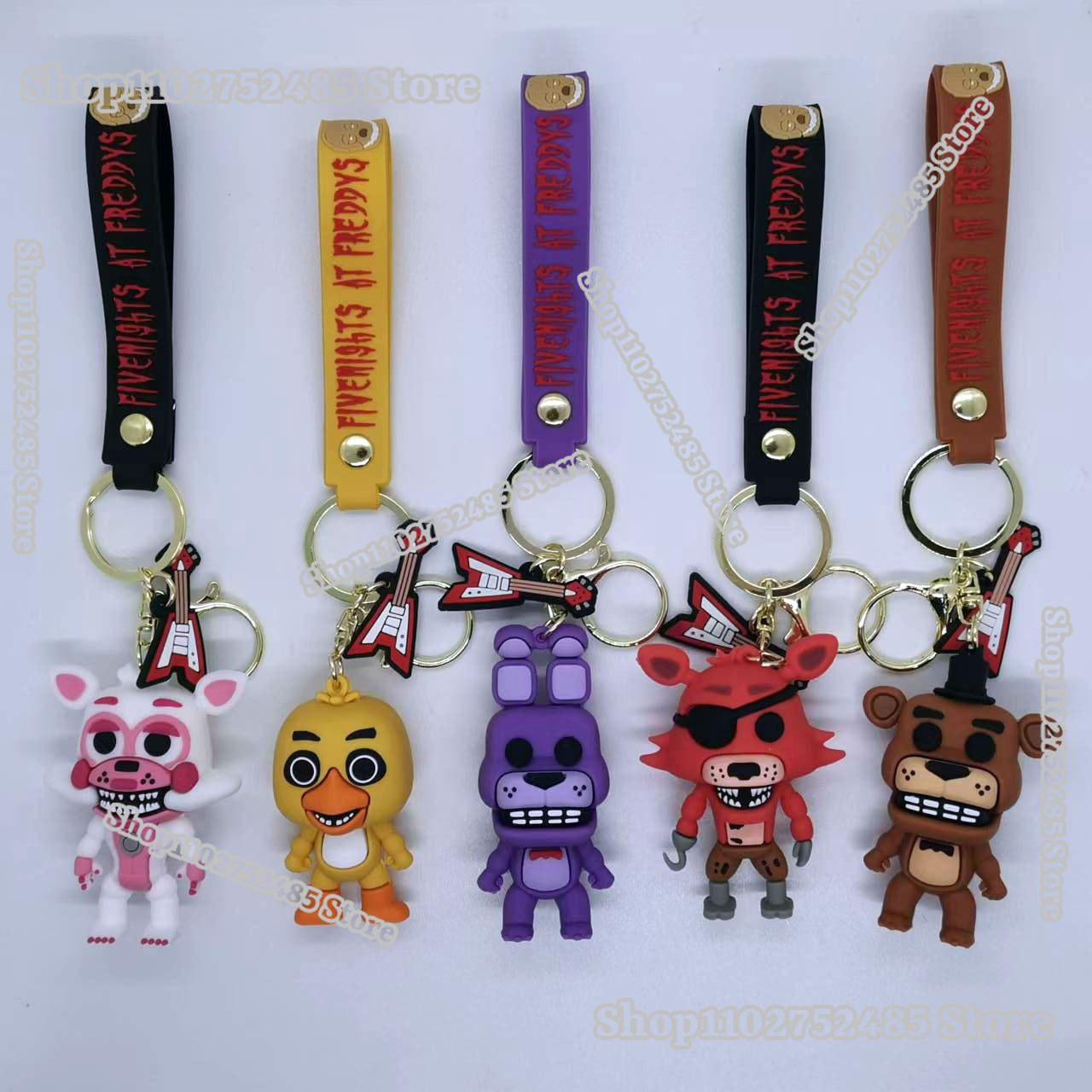 Car Accessories Oman - 5pcs Cartoon Anime FNAF Figure Keychains
