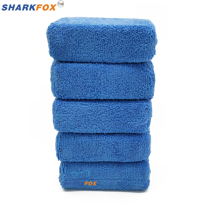 Car Wax Polishing Pad - Sharkfox 5Pcs/Lot Rectangular Microfiber Applicators Cleaning