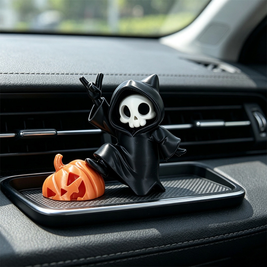 Car Accessories Oman - Cat Ear Grim Reaper Halloween Figurine