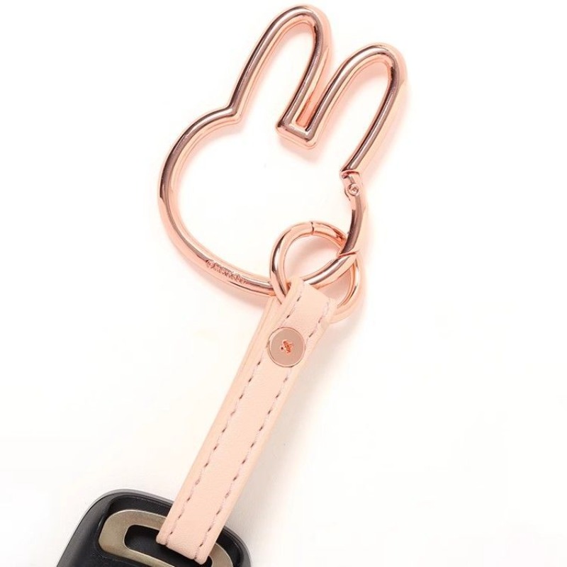 Car Accessories Xmas - Miffy Keychain Kawaii Cartoon Rabbit Head