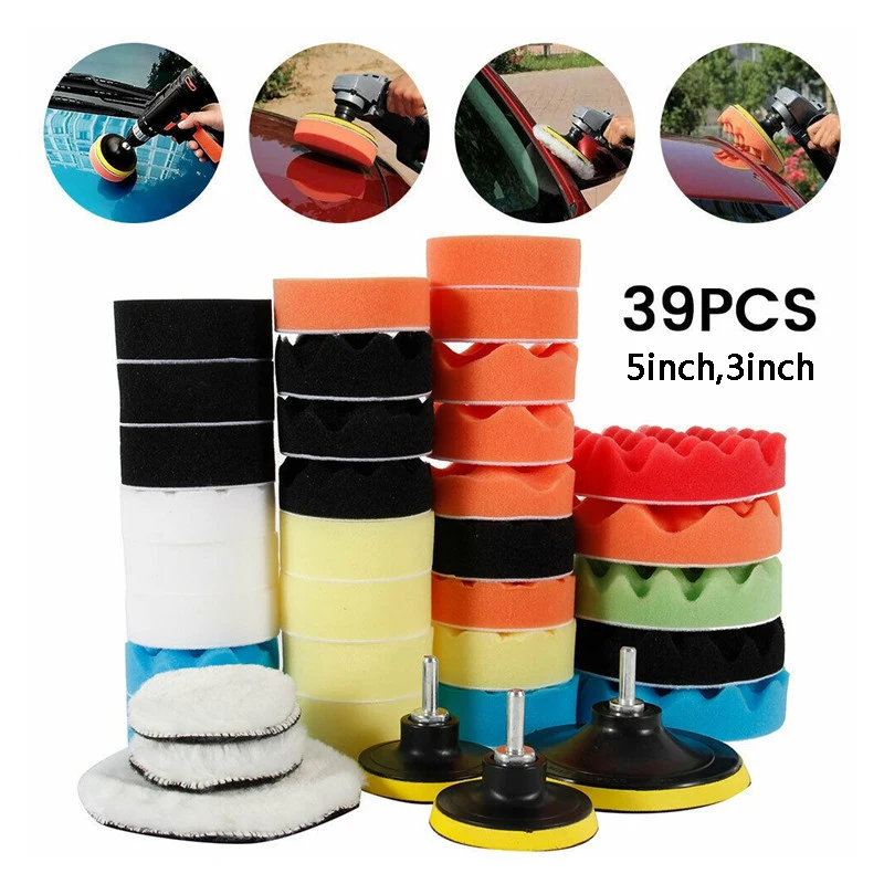 Car Wax Polishing Pad - Car Polishing Sponge Pads Kit Foam