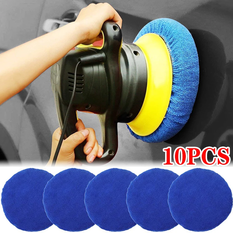 Car Wax Polishing Pad - 5-10inches Car Microfiber Polisher Pad Wash
