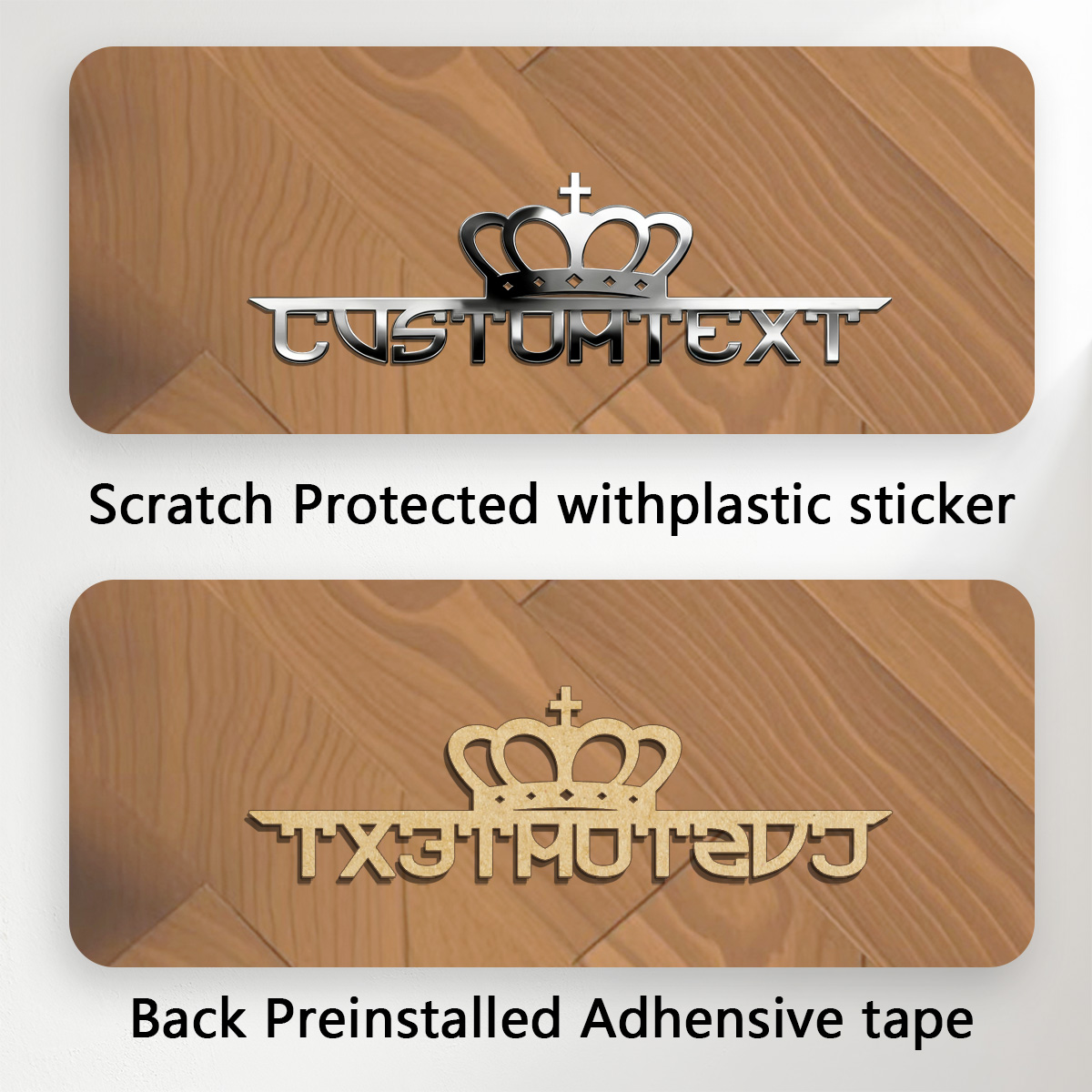 Classic Crown Creative Font 3D - Car Accessories Name recension och pris