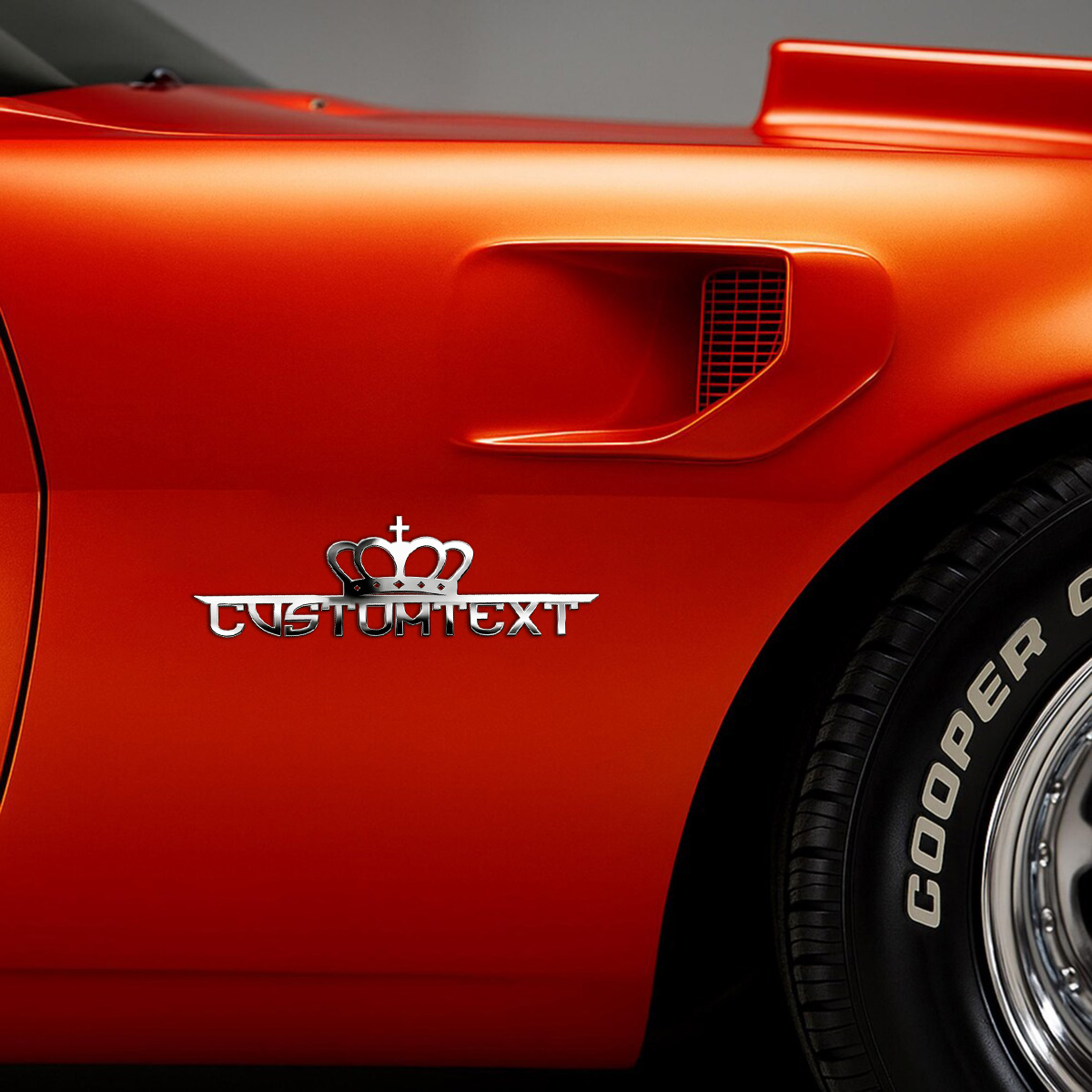 Classic Crown Creative Font 3D - Car Accessories Name recension och pris