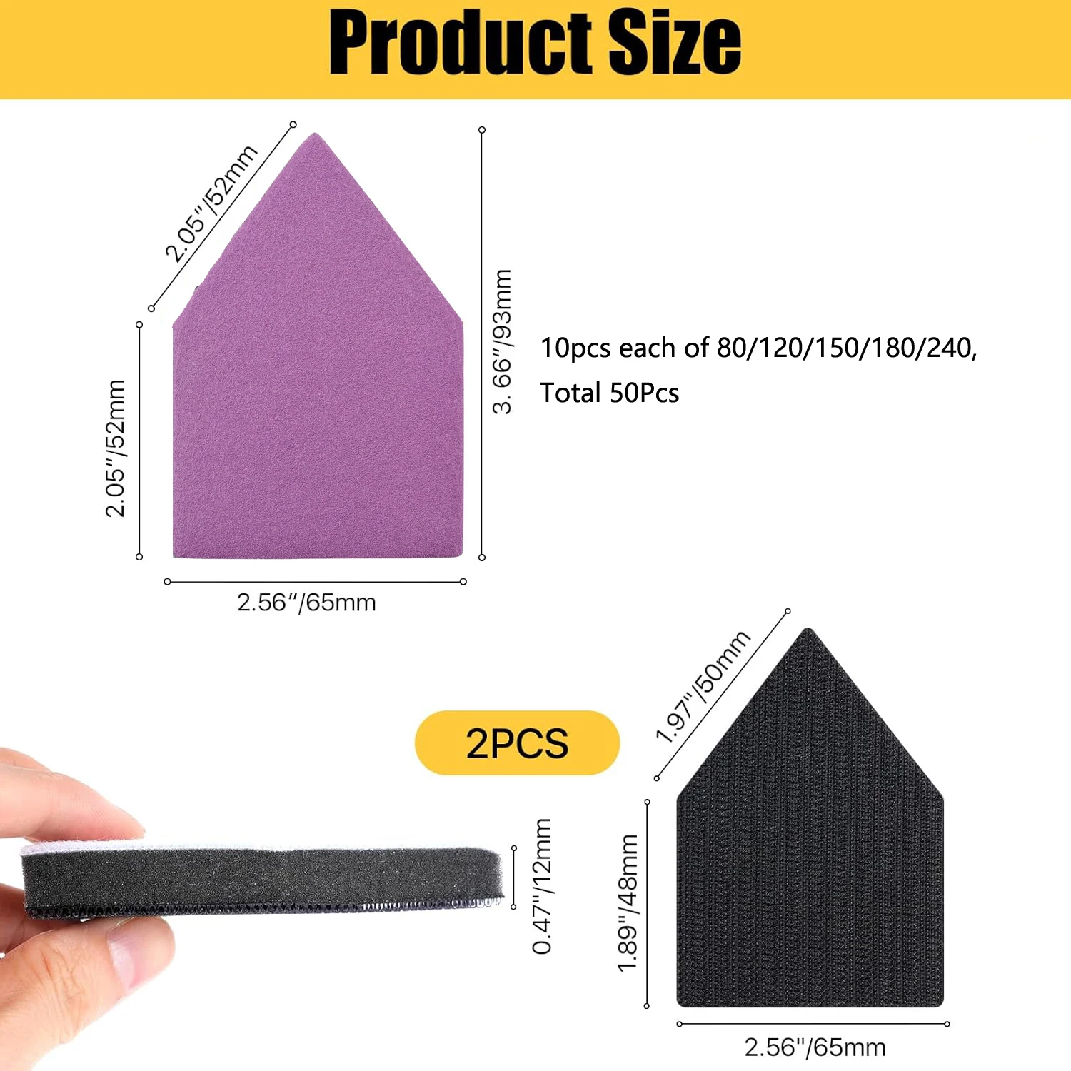 65X92mm Triangle Sanding Paper - Car Wax Polishing Pad recension och pris
