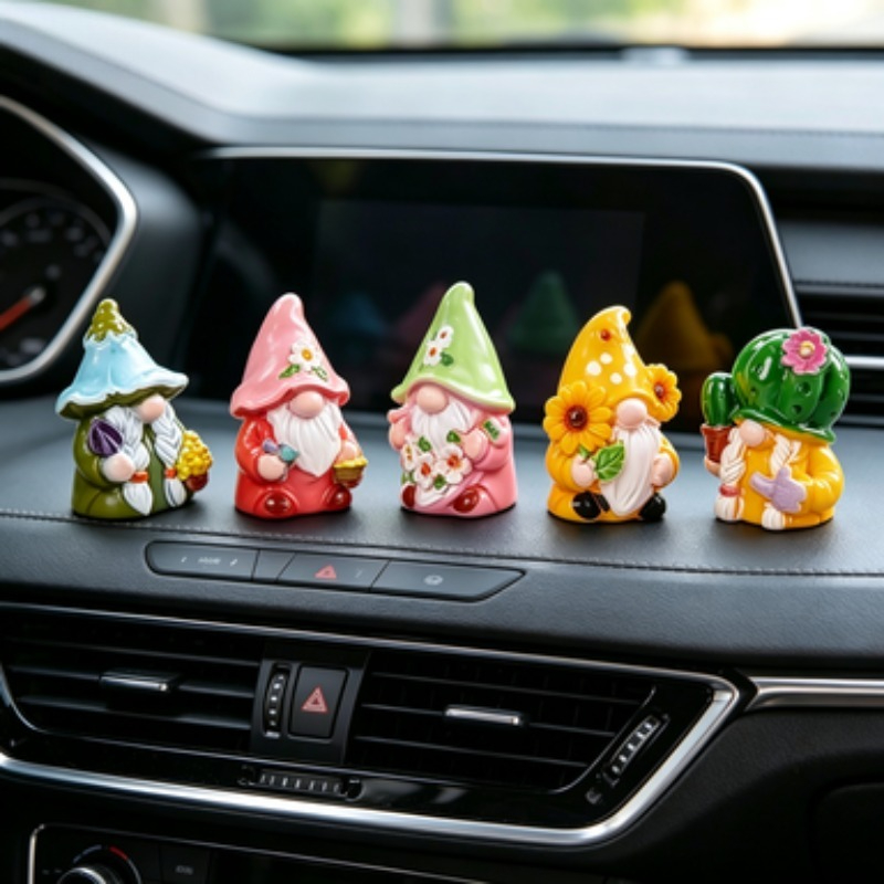 Mini 6Pcs Gnome Figurines Resi - Car Accessories Xmas recension och pris