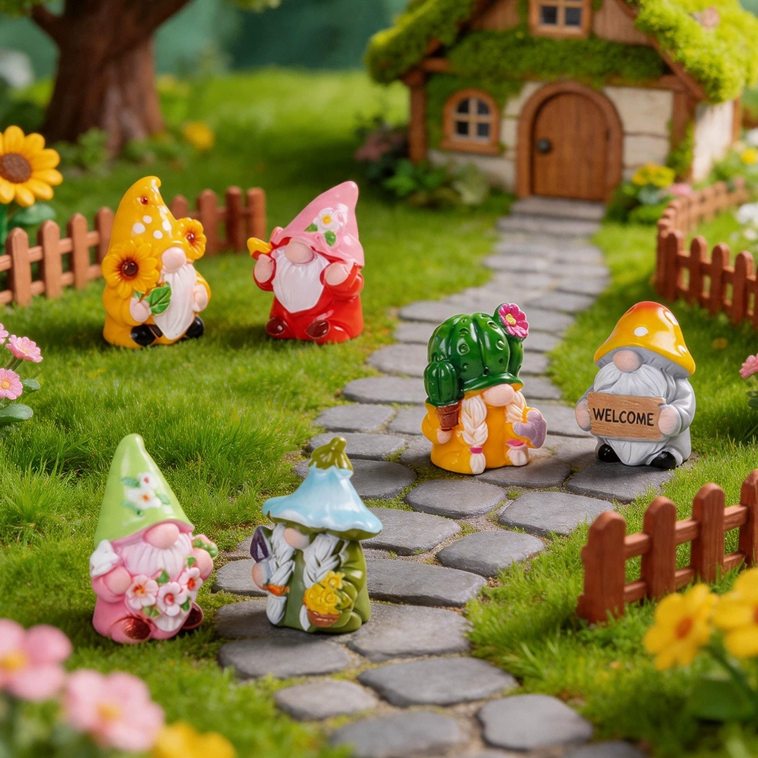 Mini 6Pcs Gnome Figurines Resi - Car Accessories Xmas recension och pris