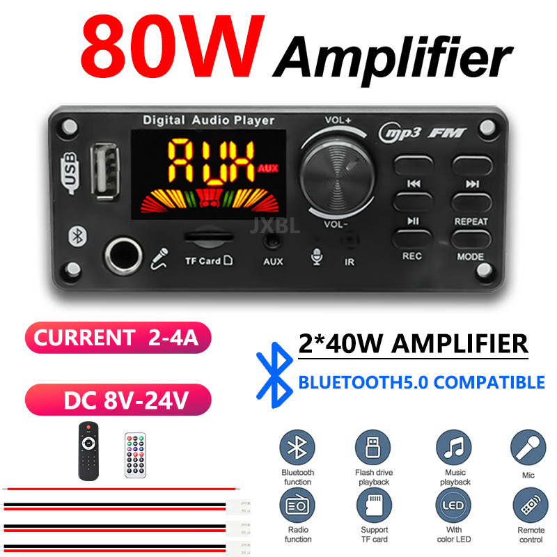80W Bluetooth 5.0 MP3 Decoder  - Fm Transmitter recension och pris