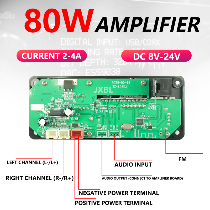 80W Bluetooth 5.0 MP3 Decoder  - Fm Transmitter recension och pris