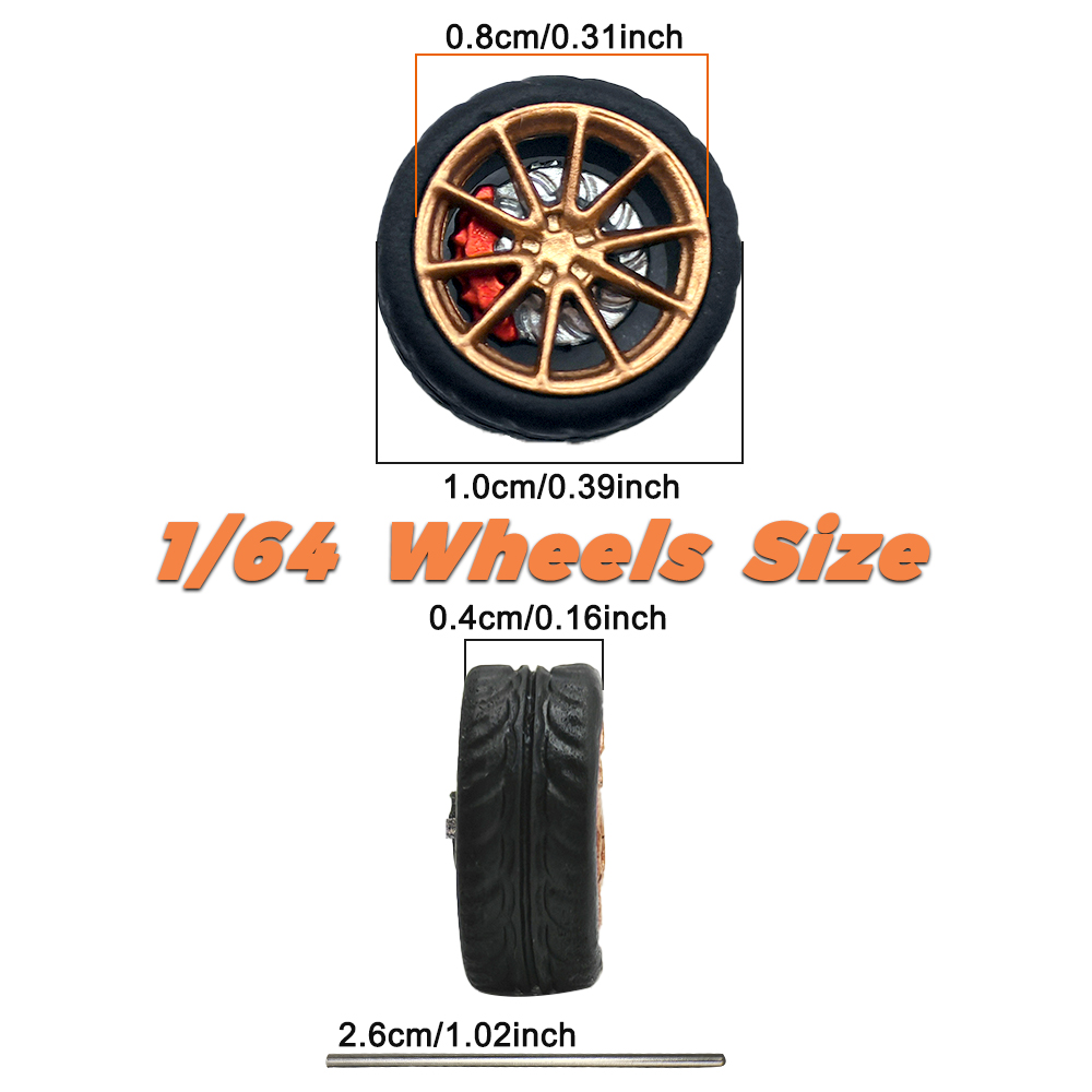 1/64 Model Car Wheels Tires 8  - Car Accessories Toy recension och pris