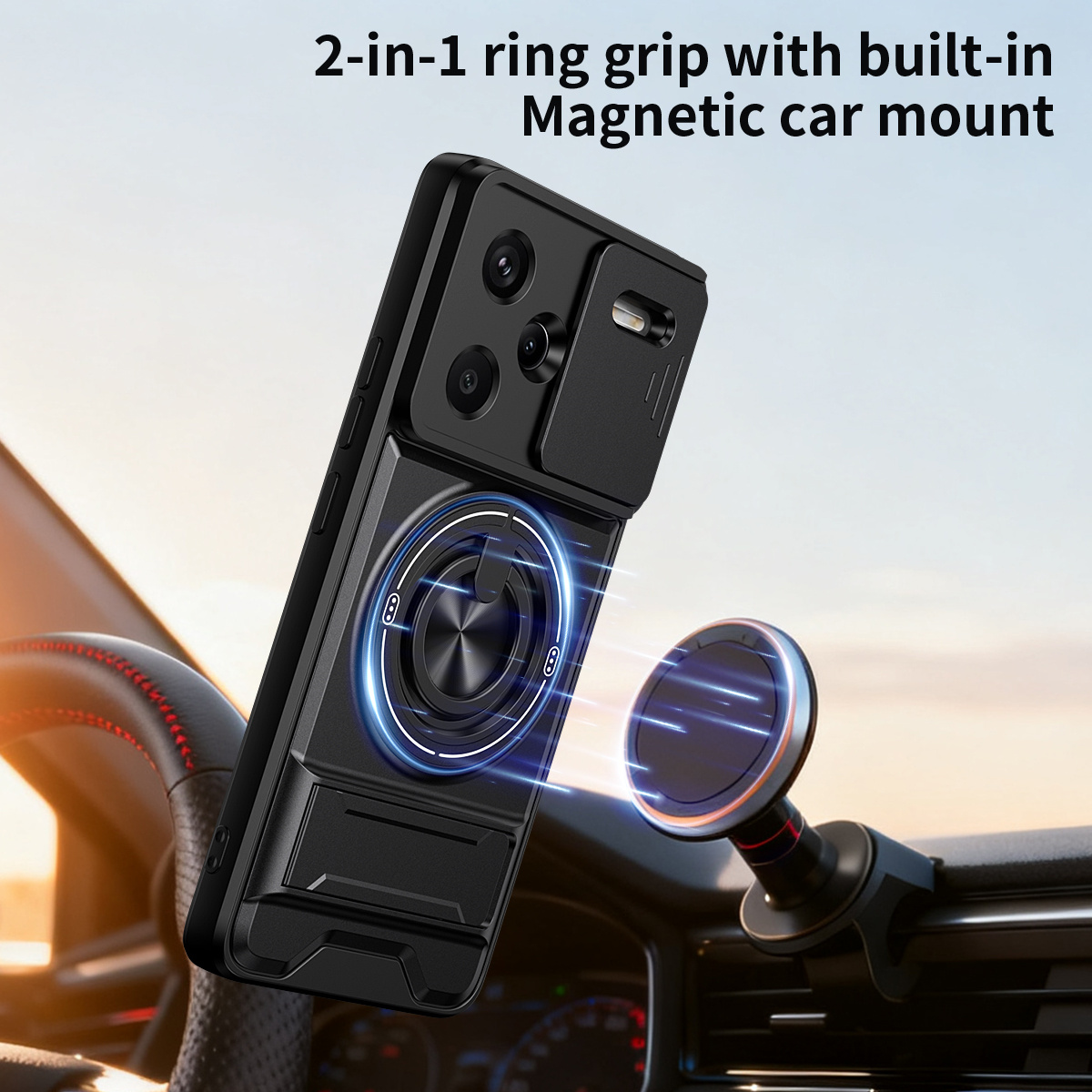 Lens Slide Camera Phone Case f - Car Phone Holder Magnetic recension och pris